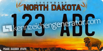 Kennzeichen North Dakota USA